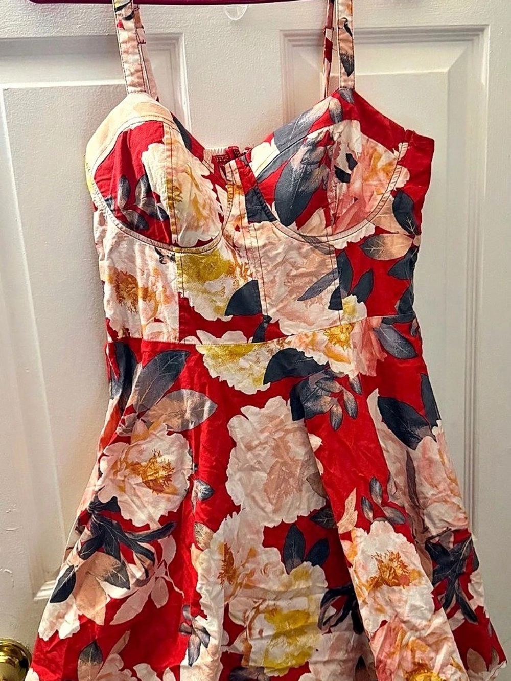 Kiyonna Floral Mini Dress in Red & Pink Size 2X